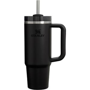 Stanley Quencher H2.0 Tumbler with Handle and Straw 30 oz | Flowstate 3-Position Lid | Cup Holder Compatible for Travel | Insulated Stainless Steel Cup | BPA-Free | Black 2.0 (30 Ounces)