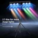 DJ Lights Stand with 2 T Bar, Heavy Duty DJ Stand for 8 Lights, Portable Par Can Stage Light Stand Adjustable Height 81-144 Inch
