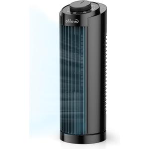 Grelife 13 Inch Tower Fan with Mechanical Controls, 3 Speed Settings, 90 Oscillation, Ultra Quiet (25dB), Bladeless Design, Space-Saving for Bedroom, Office, Home, Dorm - Black