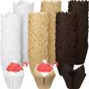 Funtery 600 Pcs Mini Size Tulip Cupcake Liners Mini Baking Cups Non Stick Baking Cups Grease Resistant Muffin Paper Liners Cupcake Wrappers for Wedding Birthday Party(White, Brown, Beige)