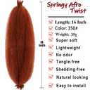 8 Packs Springy Afro Twist Hair 16 INCH Pre-fluffed Naturaly Twist for Protective Styling Marley Crochet Twist Braiding Hair for Black Women (16inch, 350)