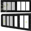 2 Pack Shed Windows, 12"x 35" Black Sliding Window Suitable for Chicken Coop, shed, Household, Barn - Transom Window with Tempered Glass and Fiberglass Screen (BK,12''x 35'')