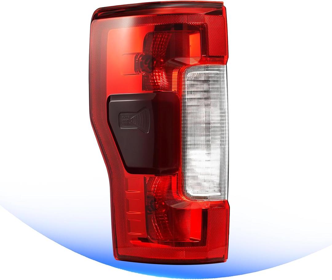 Tail Light Compatible with 2017 2018 2019 Ford F250 F350 XLT Lariat Halogen Taillight w/Blind Spot Rear Turn Signal Brake Lamp Assy w/Bulbs Replace OEM #KC3Z13405C (Left Driver Side)