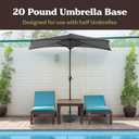Half Round Umbrella Base - 20lb Weighted Semicircle Freestanding Resin and Concrete Umbrella Stand for Outdoor Use by Pure Garden (Black)