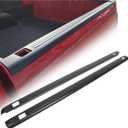 ECOTRIC Truck Bed Rail Caps W/Holes Compatible with 1999-2006 Chevrolet Silverado & GMC Sierra 1500 2500 3500 (Classic only) W/Stake Holes 6'6" Bed Black Ribbed Finish (Set of 2)