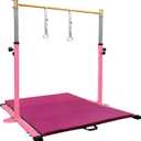 GLANT Gymnastic Kip Bar,Horizontal Bar for Kids Girls Junior,3' to 5' Adjustable Height,Home Gym Equipment,Ideal for Indoor and Home Training,1-4 Levels,300lbs Weight Capacity