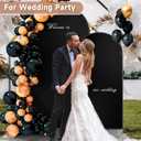 Hemmotop 6 ft Black Arch Cover (No Arch Backdrop Stand), 2-Sided Spandex Arch Covers Stretchy Backdrop, for Wedding, Baby Shower, Birthday Party Decoration