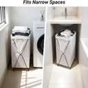 13-Gallon Slim Laundry Hamper Collapsible Clothes Basket for Bedroom, Bathroom, Dorm & Apartment, Foldable Laundry Bin with X-Shaped Steel Support