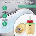 HJ-40 JL01GJ Faucet Cartridge Replacement, 40mm Shower Cartridge Replacement, Compatible with Replaces Cartridge on Many Brands Shower and Tub Cartridge