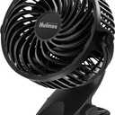 Holmes 4 On-The-Go Personal Fan with Clip 3 Speed Settings, 360 Rotation, Rechargeable Battery, USB-C Charging, Compact & Portable Design, Black Ideal for Desks & Personal Spaces