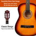38in Beginner Acoustic Guitar Basic Starter Kit Tuner Bag Capo Strings Winders Strap Picks Student Kids Guitar Pickguard with Gig Bag Sunburst