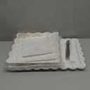 6 Pieces Cupcake Stand Set with 2 x 3 Tier Cupcake Stands, 3 x Appetizer Trays, 1x Tongs, Dessert Table Display Set for Wedding Birthday Baby Shower Tea Party (Square)