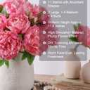 florisso Pink Peony Artificial Flowers - 11 Branches Faux Peonies for Wedding Bouquets, Home Decor & DIY Craft Projects (Artificial Floral Decor)