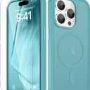 for iPhone 14 Pro Case, Matte Magnetic Phone Cover [with 1 Screen Protector] [Support for MagSafe] [Shockproof Military Grade Protection] Translucent Frosted Back, Light Blue