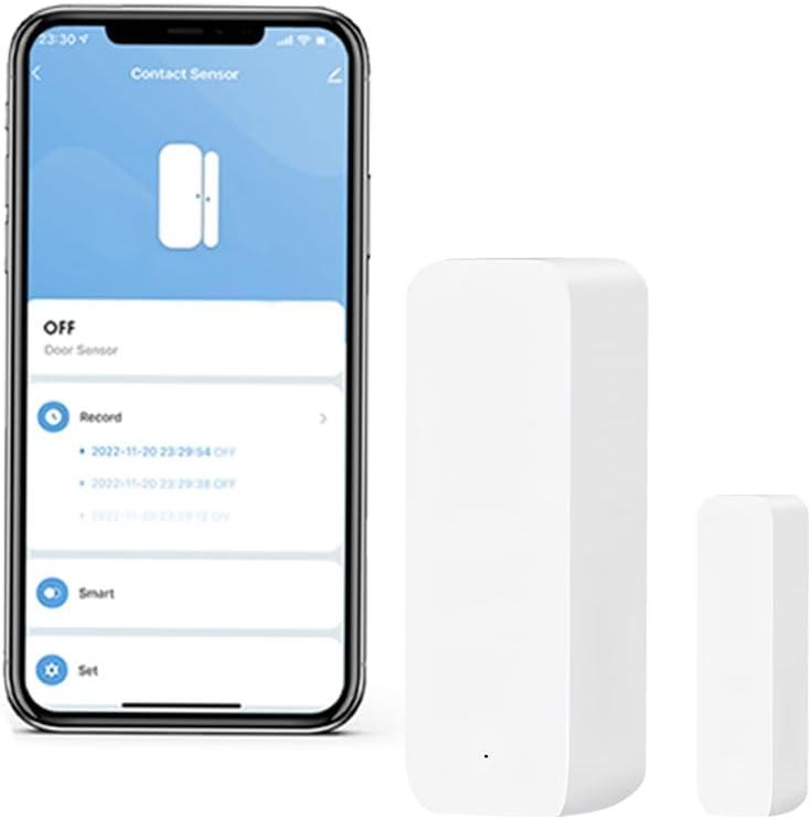 WiFi Door Window Sensor,Smart Door Open/Closed Detector with App Alert,Wireless Entry Detector Sensor Alarm for Home Security&Automation (1Pack)