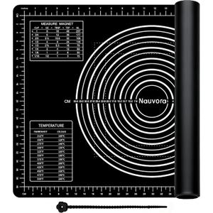 Extra Large Baking Mat - 26" Silicone Pastry Mat, Reusable Non-Stick Dough Mat with Measurement for Fondant, Rolling Dough, Pie Crust, Pizza and Cookies, Black