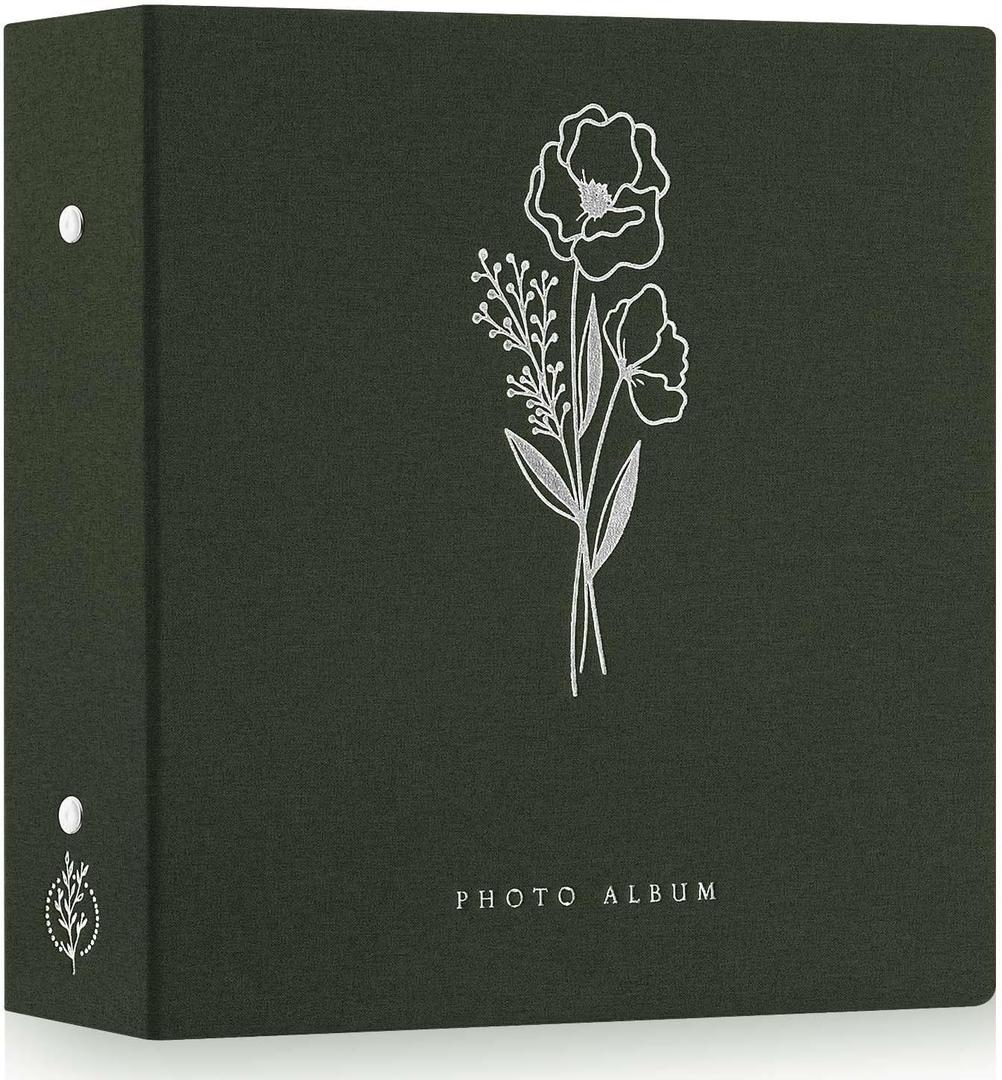 Lanpn Photo Album 4x6 600 Pockets Photos, Linen Cover Large Picture Albums Holds 600 Horizontal and Vertical Photos Green