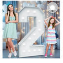 4FT Marquee Light Up Numbers - Cool White Lights Up Number 2 with Fixed Water Bag, Party Decoration Large Marquee Light Up Numbers can Be Used for Wedding Decoration, Birthday Party Deco