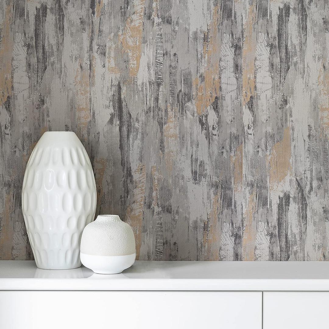 CRE8TIVE Concrete Wallpaper Peel and Stick 24"x118" Wide Thick Durable Cement Contact Paper Removable Stained Interior Film Waterproof Cement Look Decorative Countertop Wall Mural for Kitchen Bedroom (Khaki Grey)
