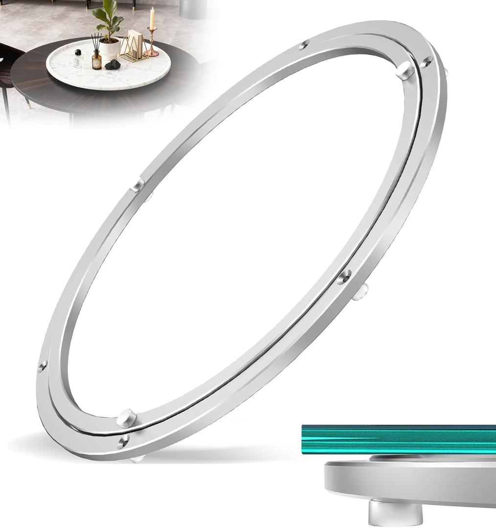 Lazy Susan Hardware, Heavy Duty Lazy Susan Bearing & Swivel Turntable - 16 Inch Rotating Bearing Plate for Round Dining Table, Smooth Swivel Mechanism