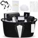 Colingmill Wedding Basket for Gift Empty, Medium Woven Cotton Rope Gift Basket for Bride Groom, 14 x 10 x 5.5'' Storage Box for Bridal Shower Engagement Newlyweds(Tuxedo)