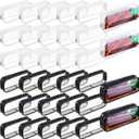 30 Pcs Clear Pencil Pouch Bulk Clear Pencil Case Bag 7.87x 1.38 Inch PVC Waterproof Travel Toiletry Makeup Zipper Pouches for Office Stationery Travel Storage(Black, White)