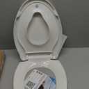 Toilet Seat with Toddler Seat Elongated, PP Material Family Toilet Seat Cover, Soft Close Adult & Toddler Seats, Easy to Clean, Safe Potty Training Solution for Kids, Bathroom Upgrade for Home (White)