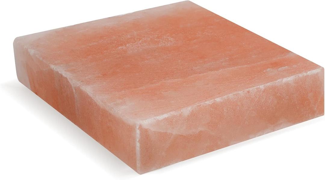 Himalayan Salt Block Cooking Plate, Square Easy Salt Slab and Grilling Stone for Grilling, Cooking, Serving and Cutting, 8"x8"x1.5"