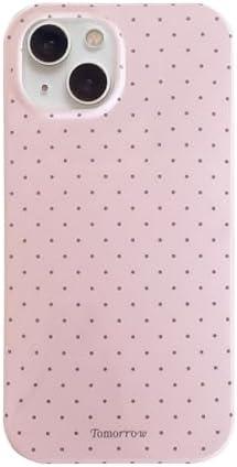inewateri Compatible with iPhone 13/iPhone 14 Case with Cute Fashion Polka Dot Aesthetics Design Simple Case for Soft TPU Slim Protection Case for iPhone 13/14-Pink
