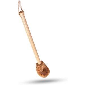 Naturals Toilet Bowl Brush - Natural Coconut Fiber Golf Head & Long Wooden Handle for Effective Cleaning for Bathroom Toilet - Eco-Friendly & Durable - 2 Pack Brushes with 2 Wall Hooks