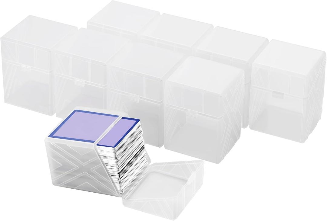 Brappo 9 Pack Card Deck Boxes for 200+ Standard Size Card Storage Box, Clear Commander Card Deck CaseCompatible MTG, Trading Cards, Sport Cards.(No Cards) (Clear, 9 pack)