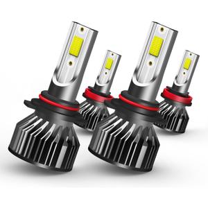 led headlight bulbs, compatible with TOYOTA SIENNA (2011-2020), 9005/HB3 High Beam + H11 Low Beam, Super Bright 6000K Light, Plug and Play, Pack of 4