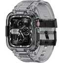 amBand Bands Compatible with Apple Watch 9/8/7 45mm, M1 Sport Series Rugged Case with TPU Strap Military Protective Tough Cover Bumper for iWatch SE3/SE2/SE/6/5/4 44mm Men Crystal Black