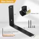 8 Pack - L 8" x H 6" x W1.5, 5mm Thick Black L Shelf Bracket, Iron Shelf Brackets, Metal Shelf Bracket, Industrial Shelf Bracket, Floating Shelf Bracket, Shelf Supports with Screws