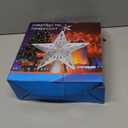 Christmas Tree Topper Lighted with 6 Patterns Projector, Christmas Star Tree Topper Built-in 3D Glitter LED Rotating Lights, Hollowed Christmas Tree Ornament for Xmas Party Holiday Decoration(Silver)