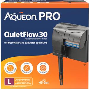 Aqueon QuietFlow 30 LED PRO Aquarium Fish Tank Power Filter For Up To 45 Gallon Aquariums