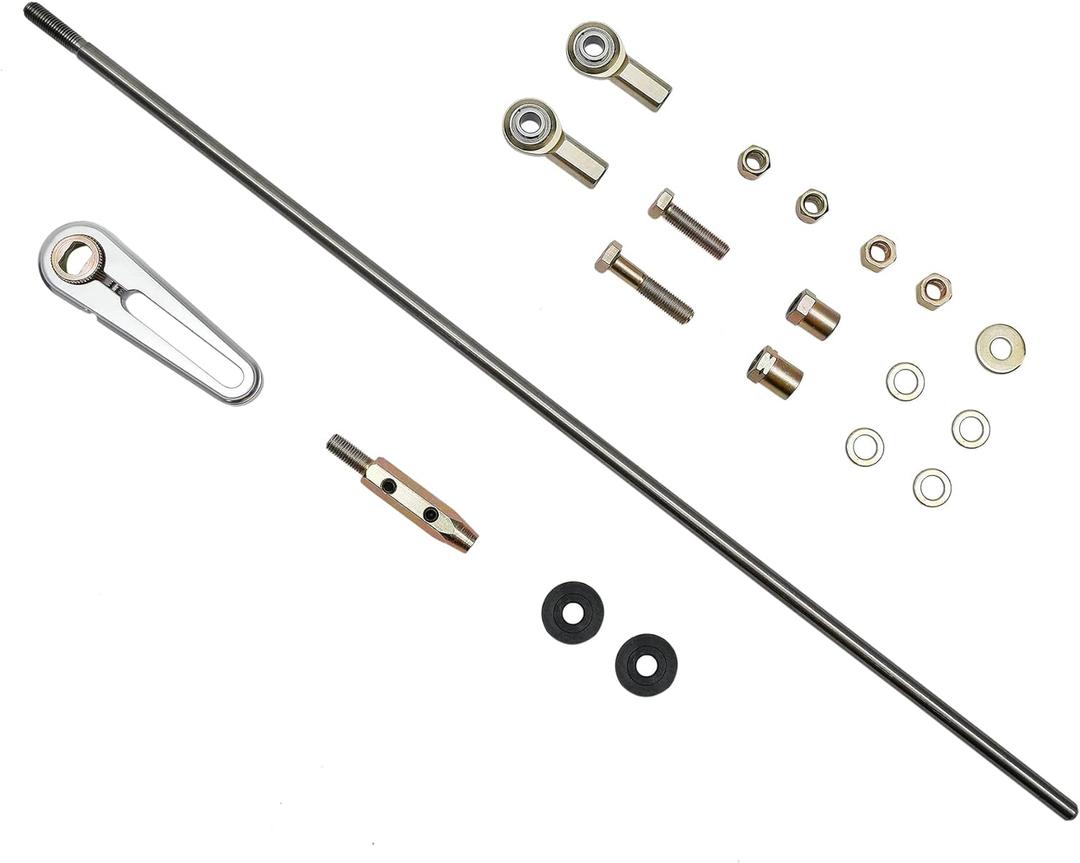 Transmission Column Shift Linkage Kit Compatible With GM TH-200, 200-4R, TH-350, TH-400, 4L60, 4L60E, 4L80E & 700-R4 Transmission (With 21 stainless steel rod)