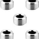 Stainless Steel Internal Hex Countersunk Male Thread Pipe Plug Connector, 3/4" NPT Male (Pack of 5)
