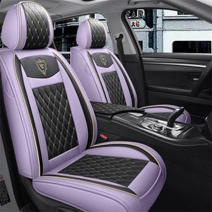 Car Seat Covers Full Set, Super Luxurious Heavy Universal Duty Waterproof Leather Automotive Vehicle Cover for Cars SUV Pick-up Truck, Non-Slip Seat Purple Car Accessories (Full Set/Light purple)