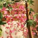 Veryhome 3Pcs 7.2Ft/Piece Artificial Flowers Wisteria Garland Artificial Wisteria Vine Hanging Flower Greenery Garland for Home Garden Outdoor Wedding Arch Floral Decor (Fuchsia)