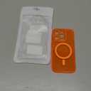 Svanove for iPhone 14 Pro Case Clear Compatible with Magsafe Silicone, Bright Transparent Thin Magnetic Mag Safe Case Cute, Girly Trendy Slim Hard Camera Cover Protection, Fluorescent Neon Orange