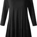 LARACE 3/4 Sleeve Shirts for Women Plus Size Tunic Dressy Top Loose Fit Flare T-Shirt, Large