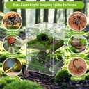 Large Jumping Spider Enclosure, 2 in 1 Ventilated Reptile Terrarium for Praying Mantis,Arboreal Tarantula,Crested Gecko, 12"*8"*8" Acrylic Habitat with Removable Divider,Front Opening & Top Lid
