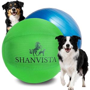 SHANVISTA Herding Ball for Dogs 18 Inch - Heavy Duty Herding Ball for Australian Shepherds & Border Collies - Durable Training Toy for Small to Medium Breeds - Outdoor & Backyard Play (Green)
