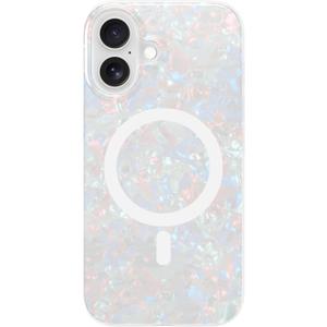 LONLI Hue - Magnetic Case for iPhone 16 - [Compatible with Magsafe] - [360 Shock-Absorbent Bumper] - [Cute and Unique Phone Cover for Girls and Women] - White Pearl Tort