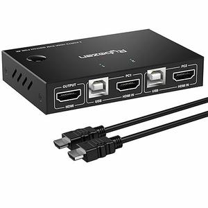 Rybozen KVM Switch HDMI 2 Port Box, 2 Computers Share Keyboard Mouse and HD Monitor,HUD 4K (3840x2160),Support Wireless Keyboard and Mouse Connections