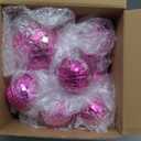 WILLBOND 12 Pack Disco Ball Mirror Ball with Hanging Ring for Fun Retro Disco Party Decorations Party Dj Lighting Effect Stage Props Game Accessories, 5.91", 3.94", 3.15", 2.36"(Pink)