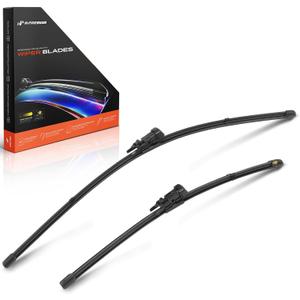 A-Premium 24" + 17" Windshield Wiper Blades with Wear Indicator & Towel | Compatible with Chevrolet Equinox 2010-2017 & GMC Terrain & BMW 328i, 328i xDrive, 335i, 335is, M3, TLP Connector, Pack of 2