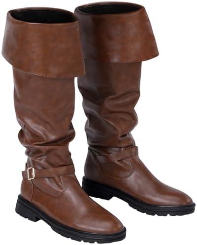 Ramede Medieval Pirate Boots Men Halloween Renaissance Boots Gothic Cosplay Costume for Men, 12