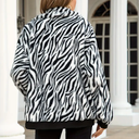 Women Long Sleeve Stand Collar Zebra S
